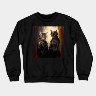 Fashion-forward felines in a cyberpunk world - Feline Fashionista #10 Crewneck Sweatshirt